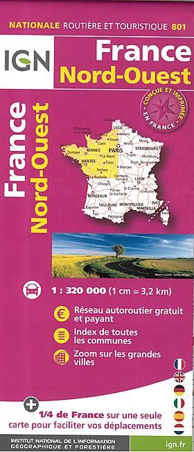 IGN - 801 FRANCE NORD OUEST ECHELLE 1 320 000