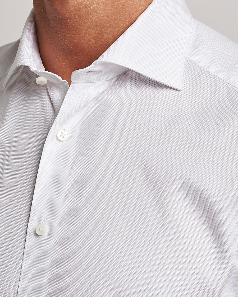 Stenströms 1899 Slim Cotton Royal Oxford Shirt White
