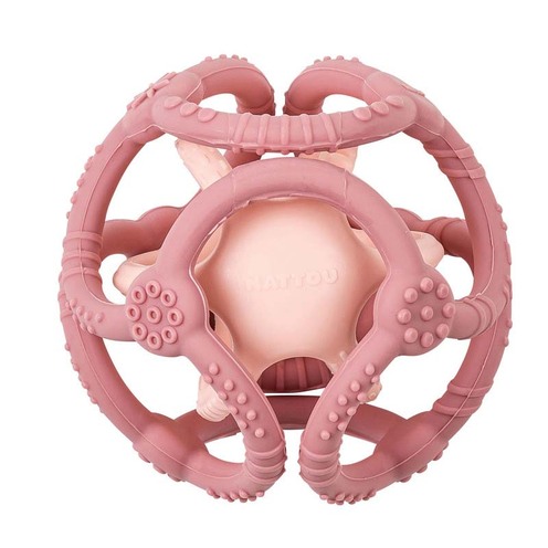 Set de 2 balles en silicone Vieux Rose/ Rose Clair Lapidou - NATTOU