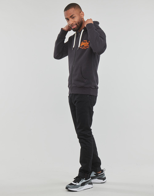Superdry - NEON VL ZIPHOOD - Noir