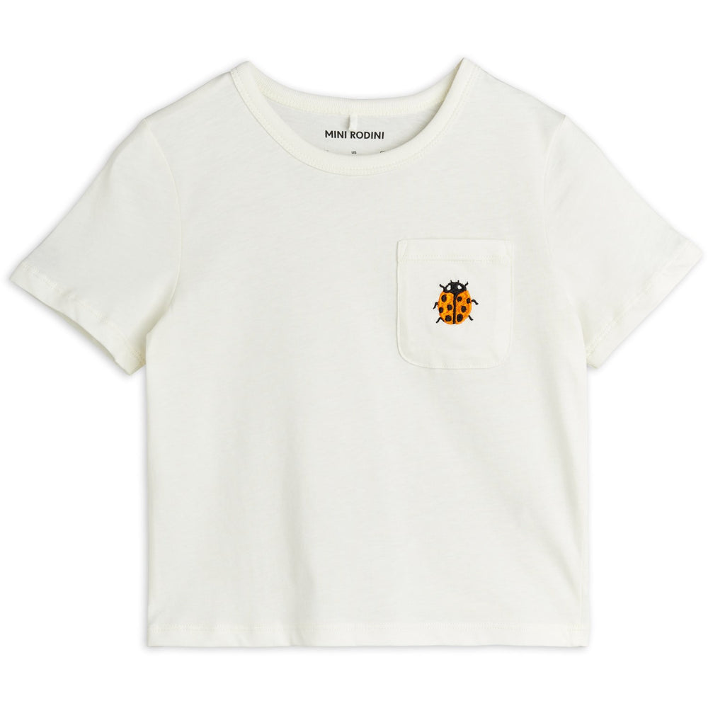Køb Mini Rodini Offwhite Ladybugs Embroidery T-Shirt