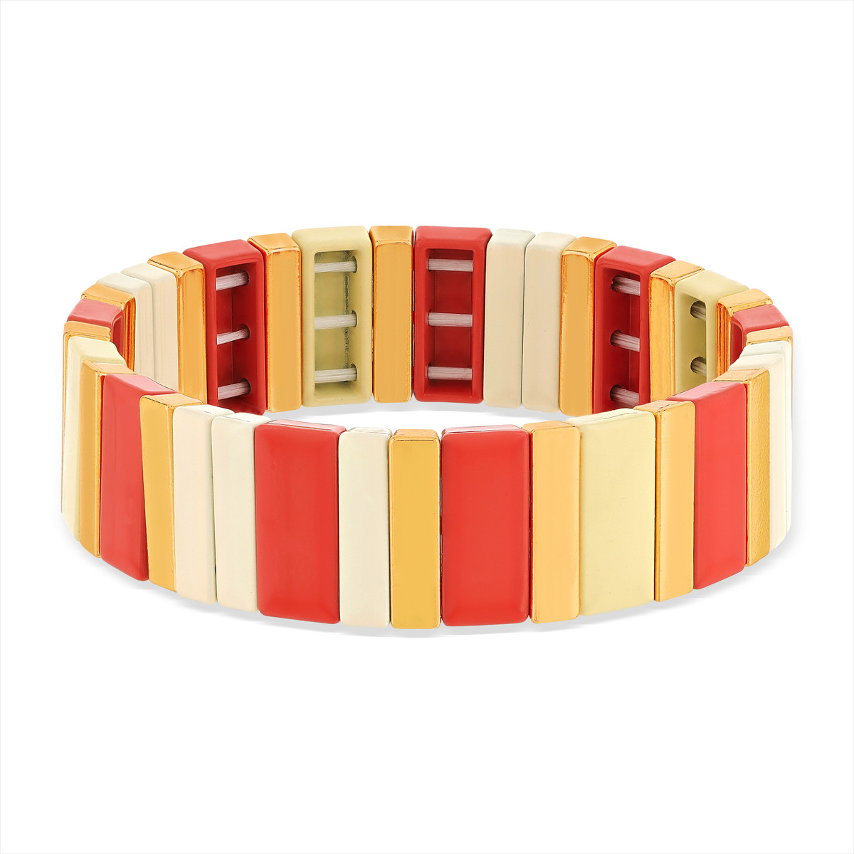 Bracelet élastique métal émaillé 15 mm