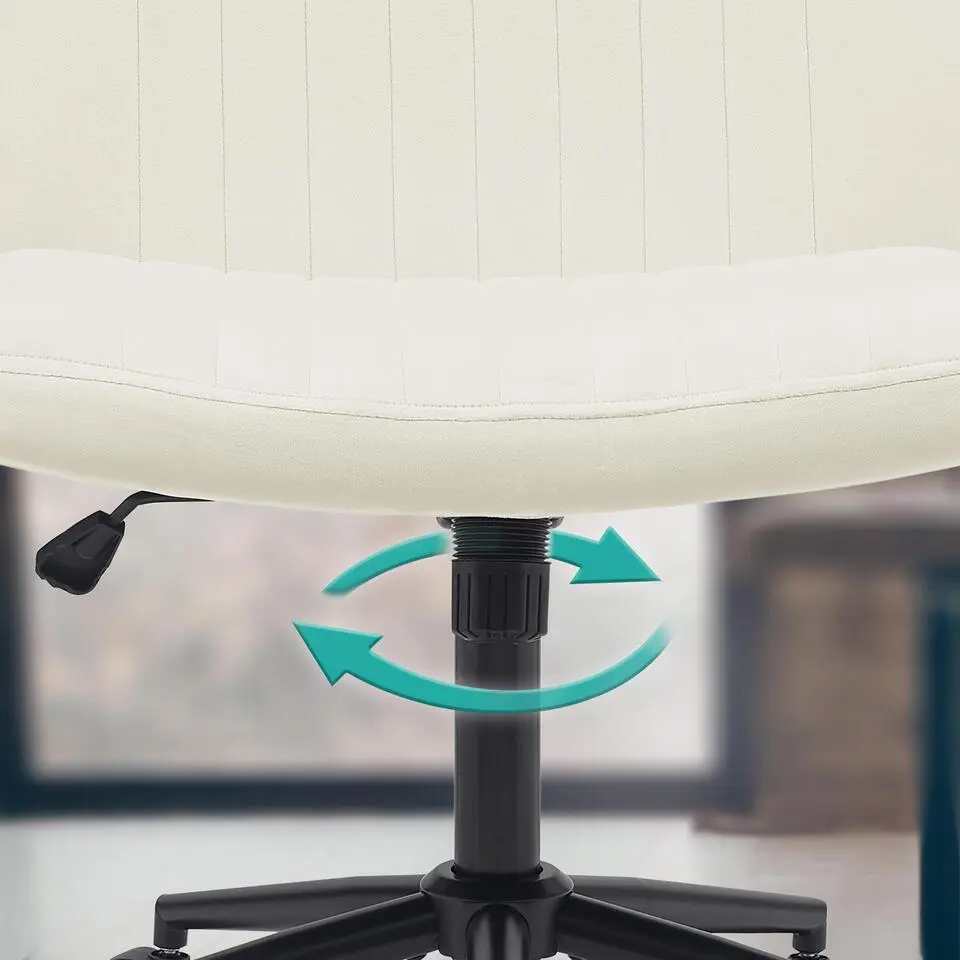 CLP Bureaustoel Kingman zwart Frame - Fluweel - creme