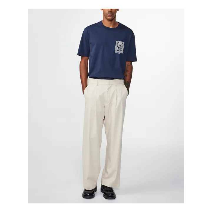 NN. 07 T-shirt Imprimé Adam 3209 Coton Pima | Bleu marine