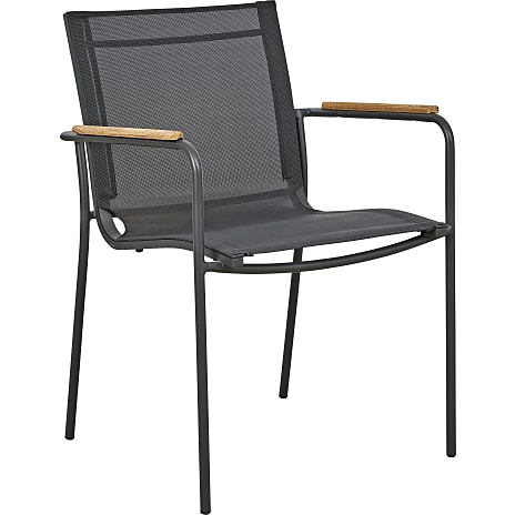 Mood Classic Texteline havestol med teak armlæn - antracit