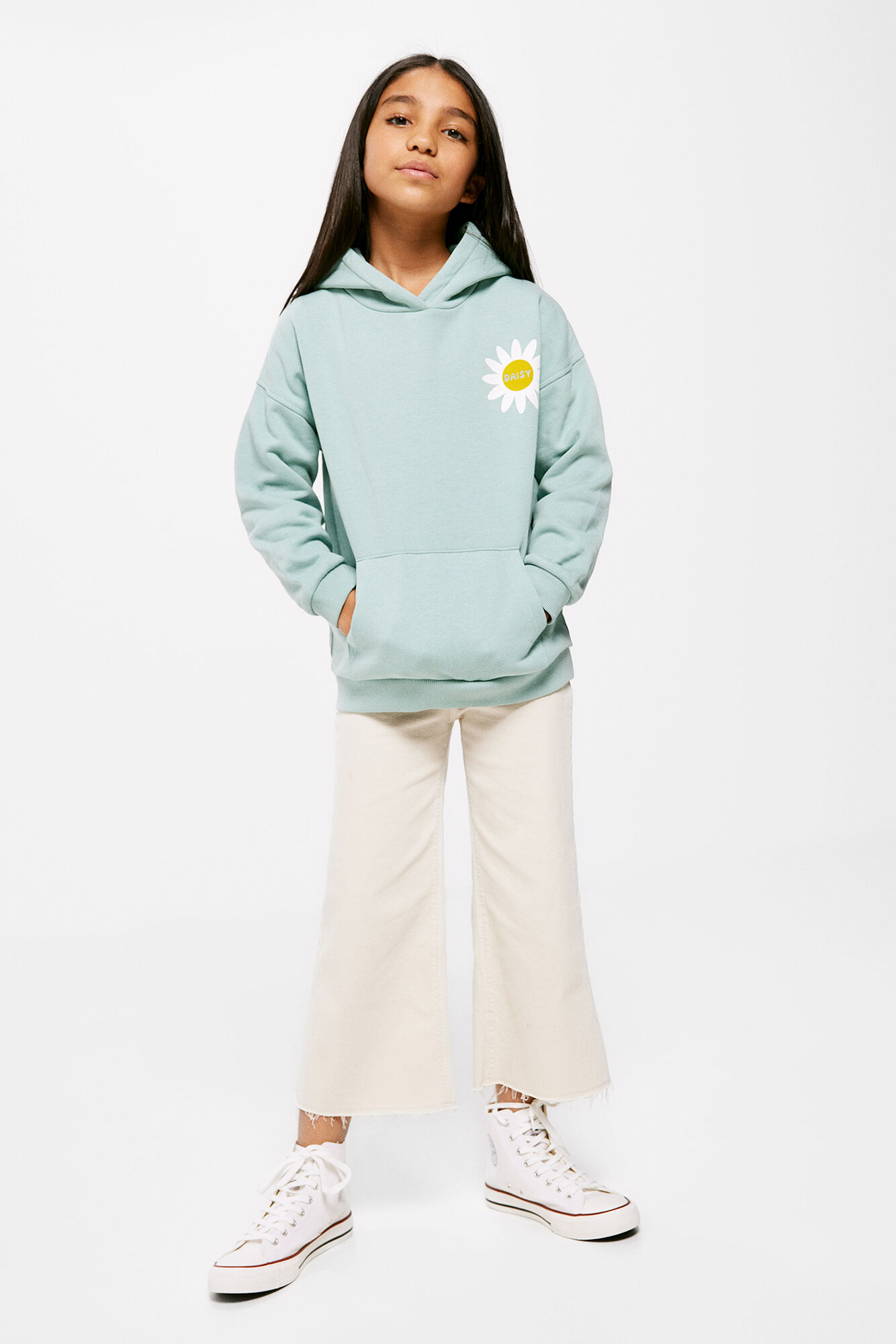 Moletom com capuz floral para meninas