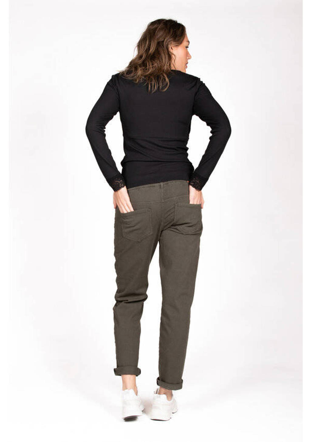 LOVE2WAIT regular fit zwangerschapsbroek olijfgroen