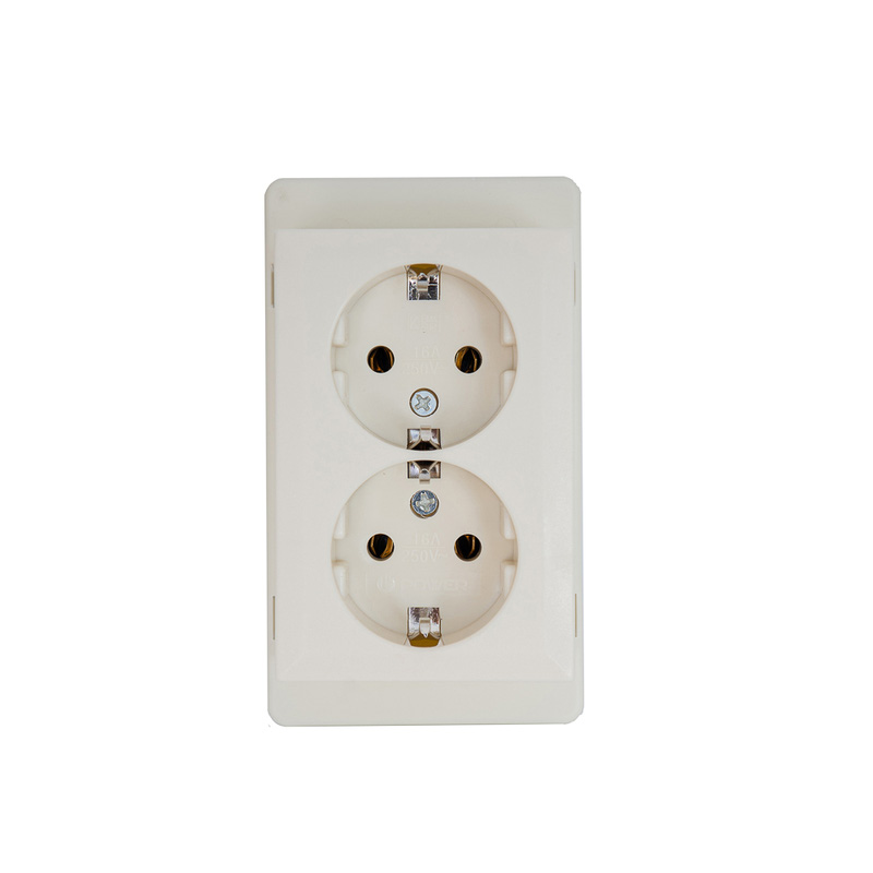 Power Deksel contactdoos 2-voudig