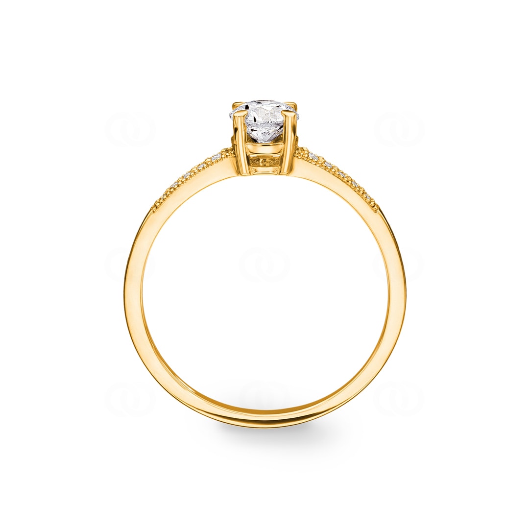 Verlobungsring 750/18 K Gelbgold mit Diamanten 0.55 ct H/si