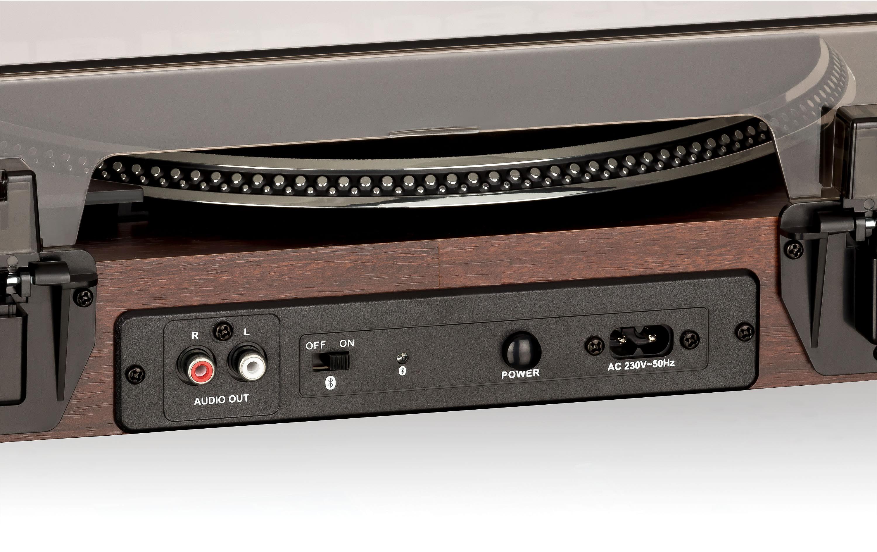 Plattenspieler mit Bluetooth TT-385BT-T Braun<br>Plattenspieler Vintage Style 33, 45 oder 78,U/min., Riemenantrieb, Bluetooth, Pre-Amplified LINE OUT