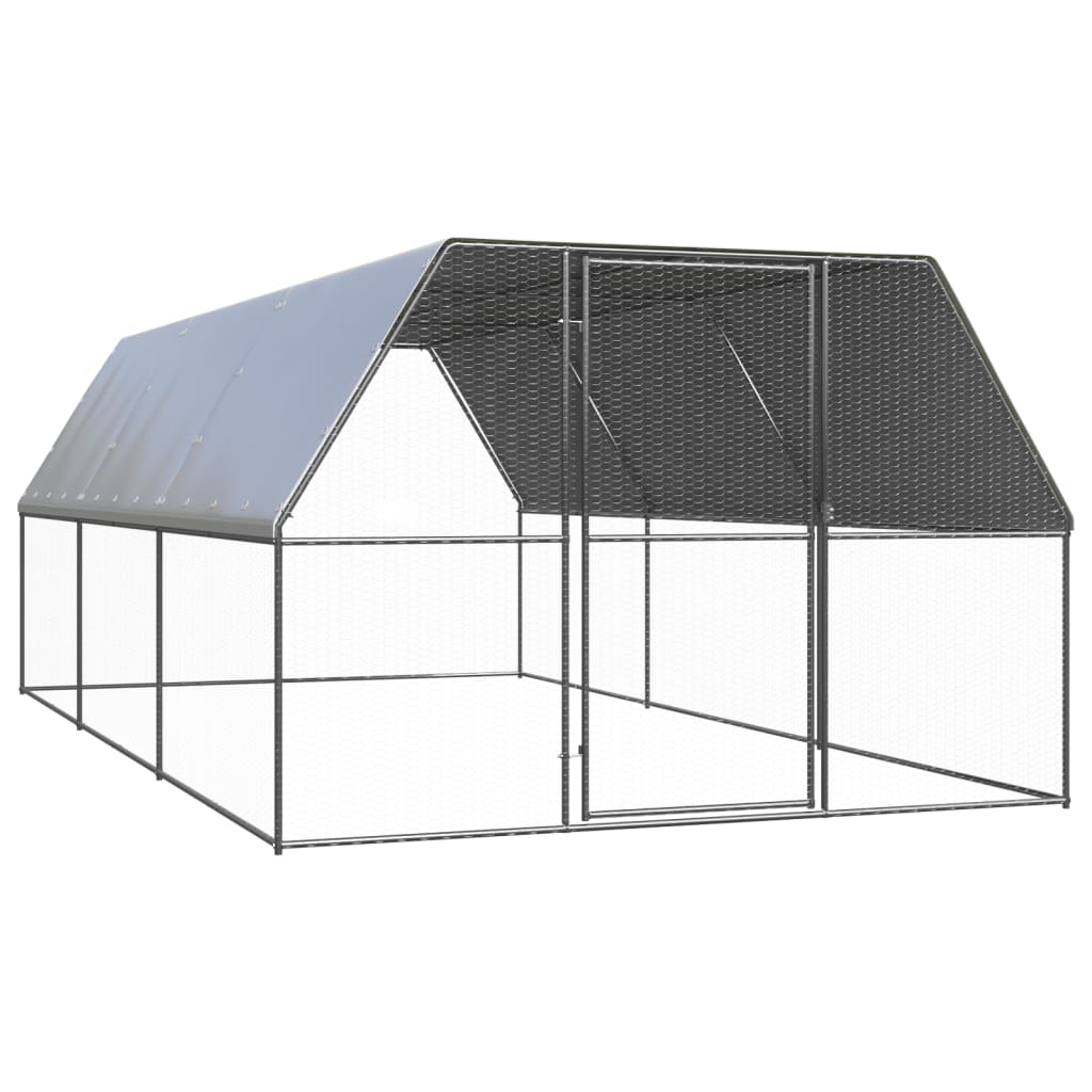 galinheiro de aço galvanizado vidaXL 3x6x2 m