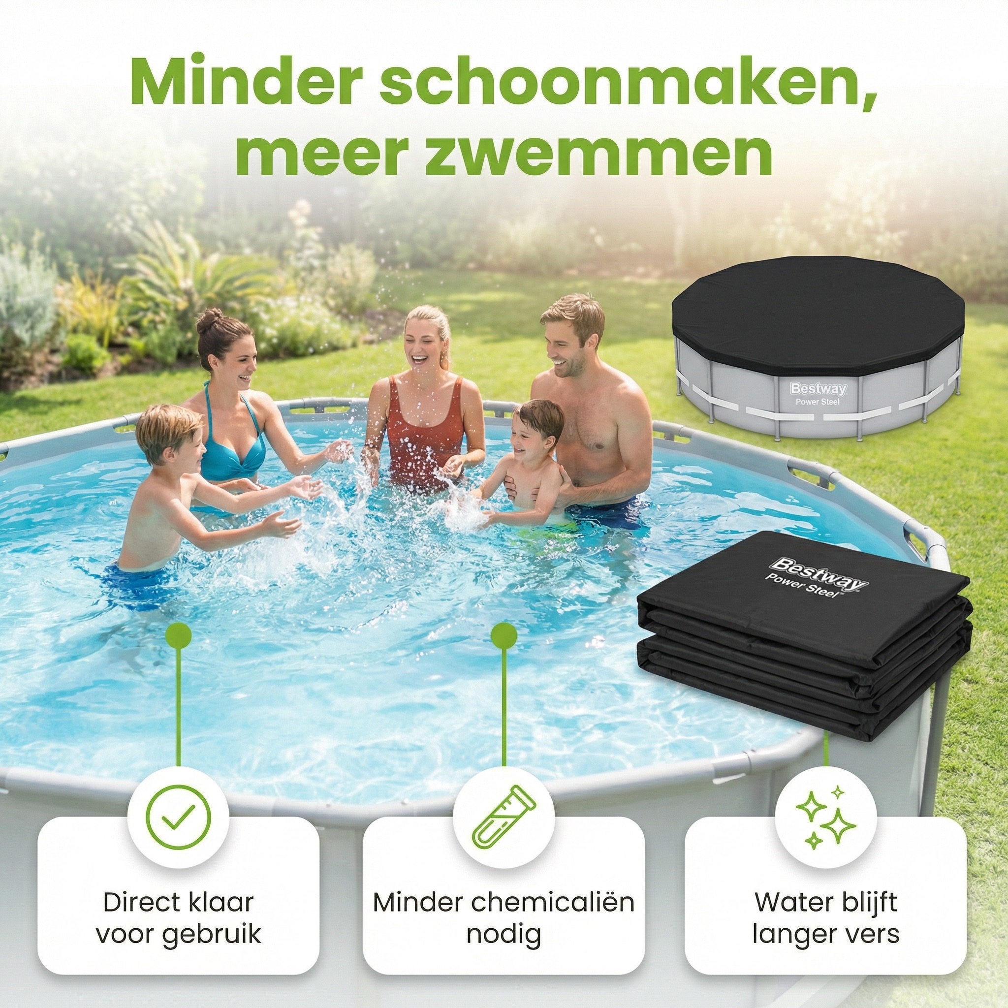 Bestway ø457 cm afdekzeil - Black