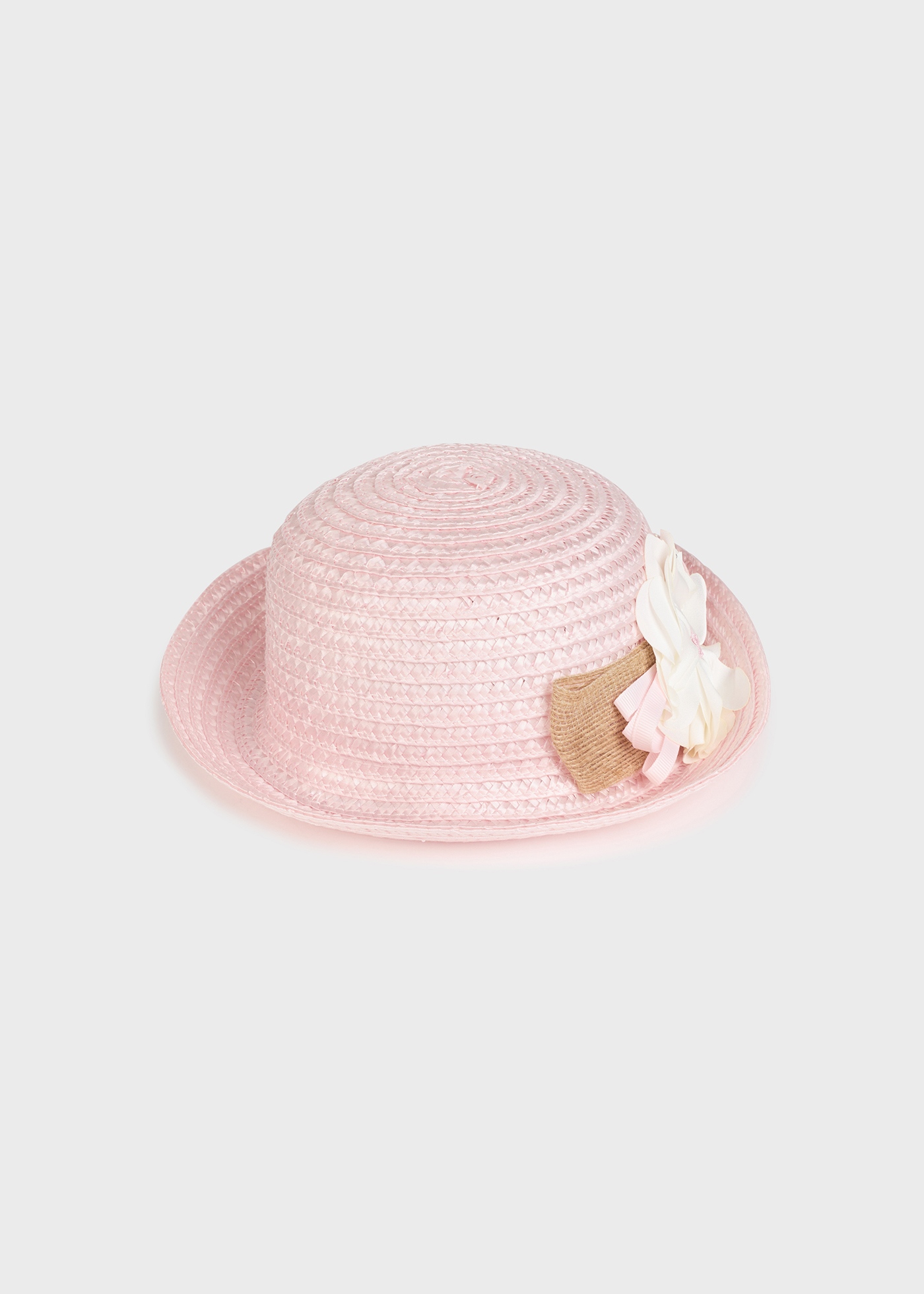 Touca de bebê com aplique floral