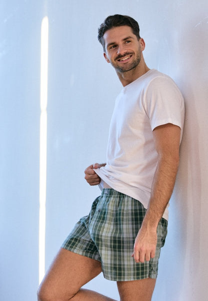 BOXERSHORTS I VÆVET ØKOLOGISK BOMULD