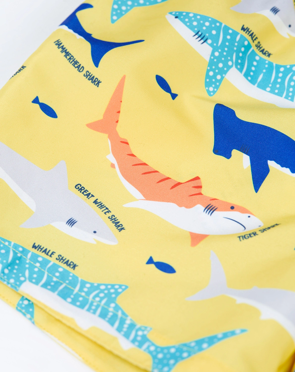 Board-Shorts SHARKS in gelb