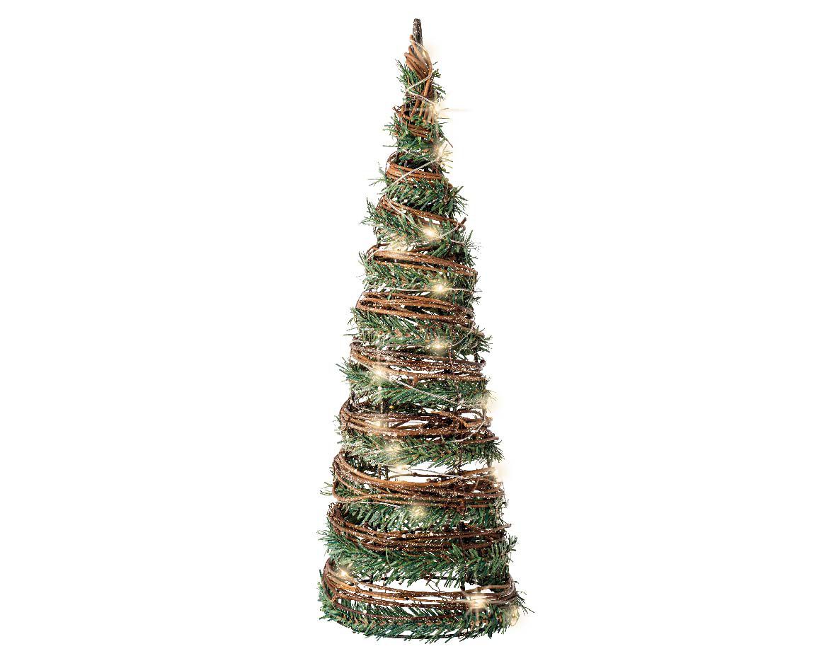 Lumineo - Decoratieve piramide - 90 cm - Bruin / Groen - 90x23x23 cm