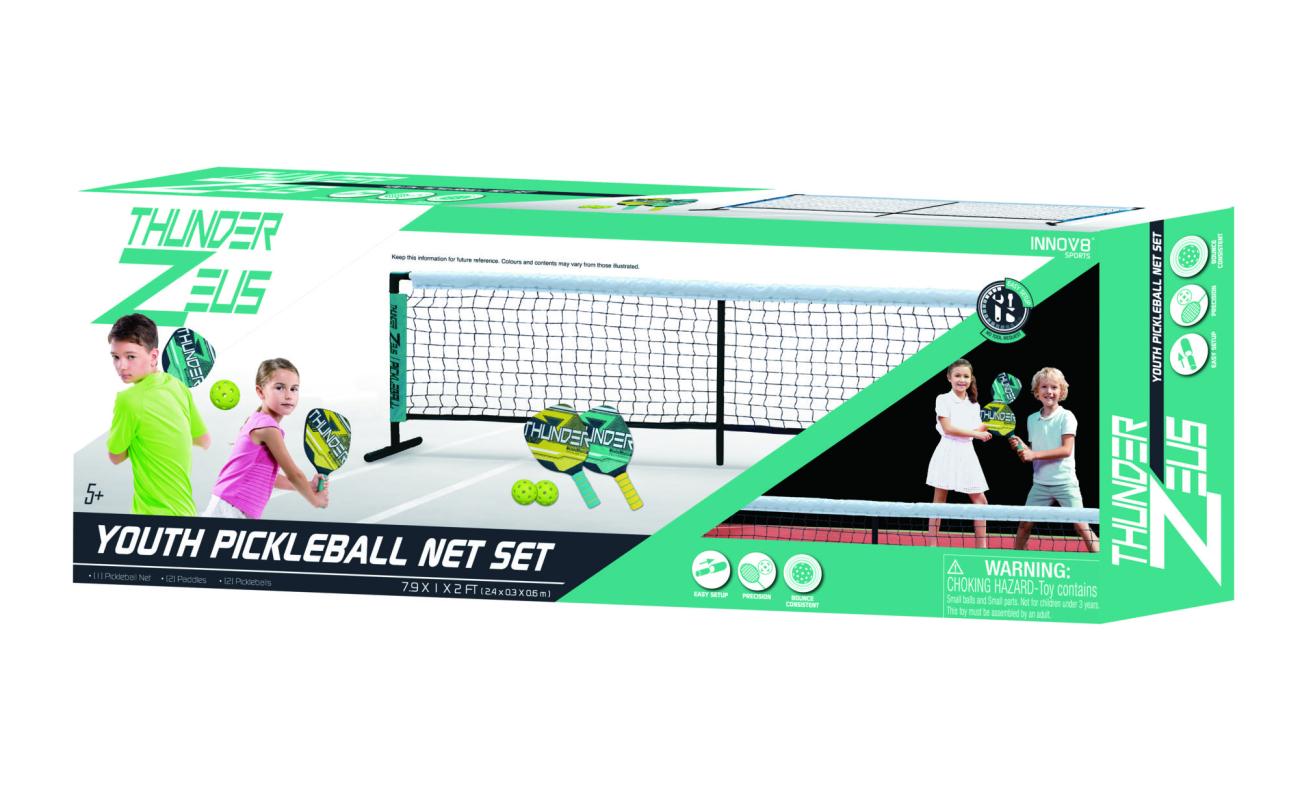 Pickleball Net Set met 2 rackets en 2 ballen