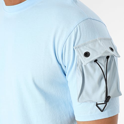 Tee Shirt A Poche Bleu Clair