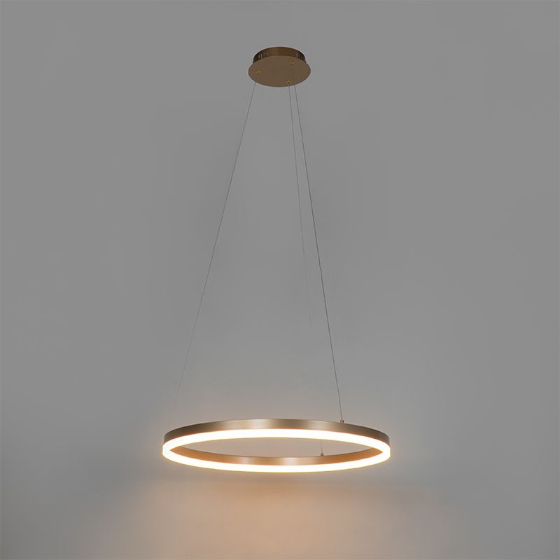 Design hanglamp goud 60 cm incl. LED 3-staps dimbaar - Anello