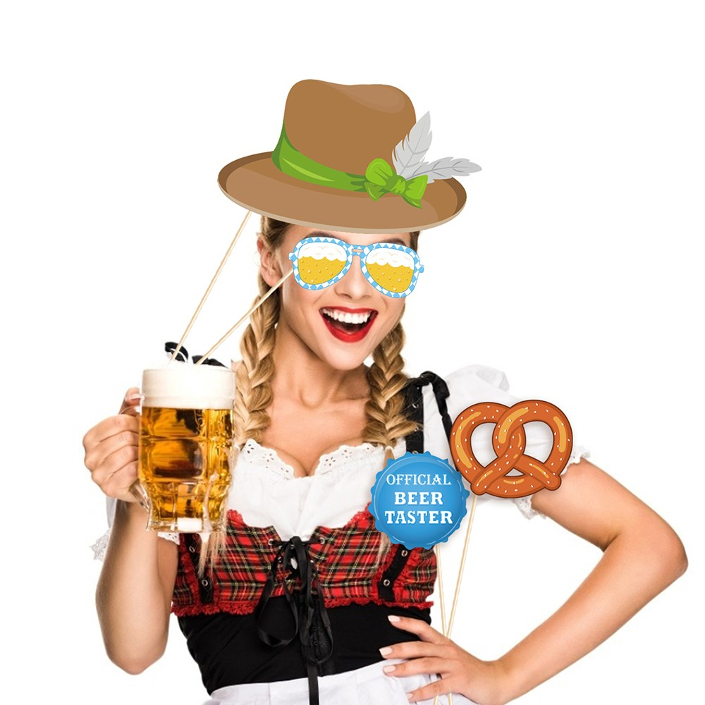 (25er Set) Photo Booth Fotorequisiten Party Foto Accessoires Dekorationen für lustige Bilder - Oktoberfest