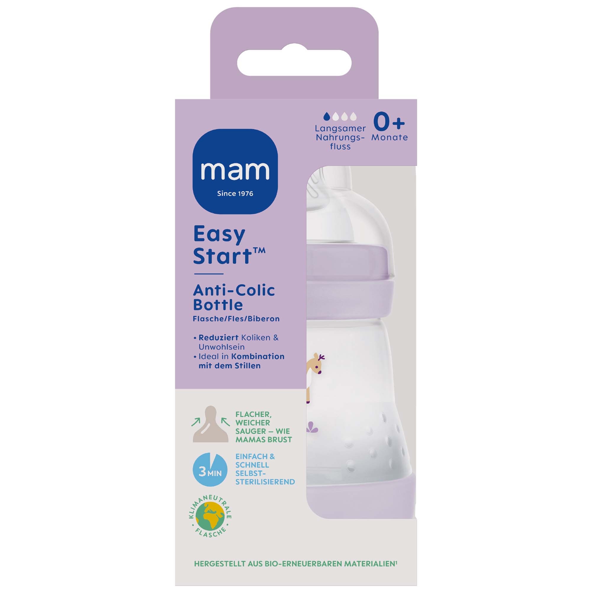 MAM fles anti-colic 160ml paars