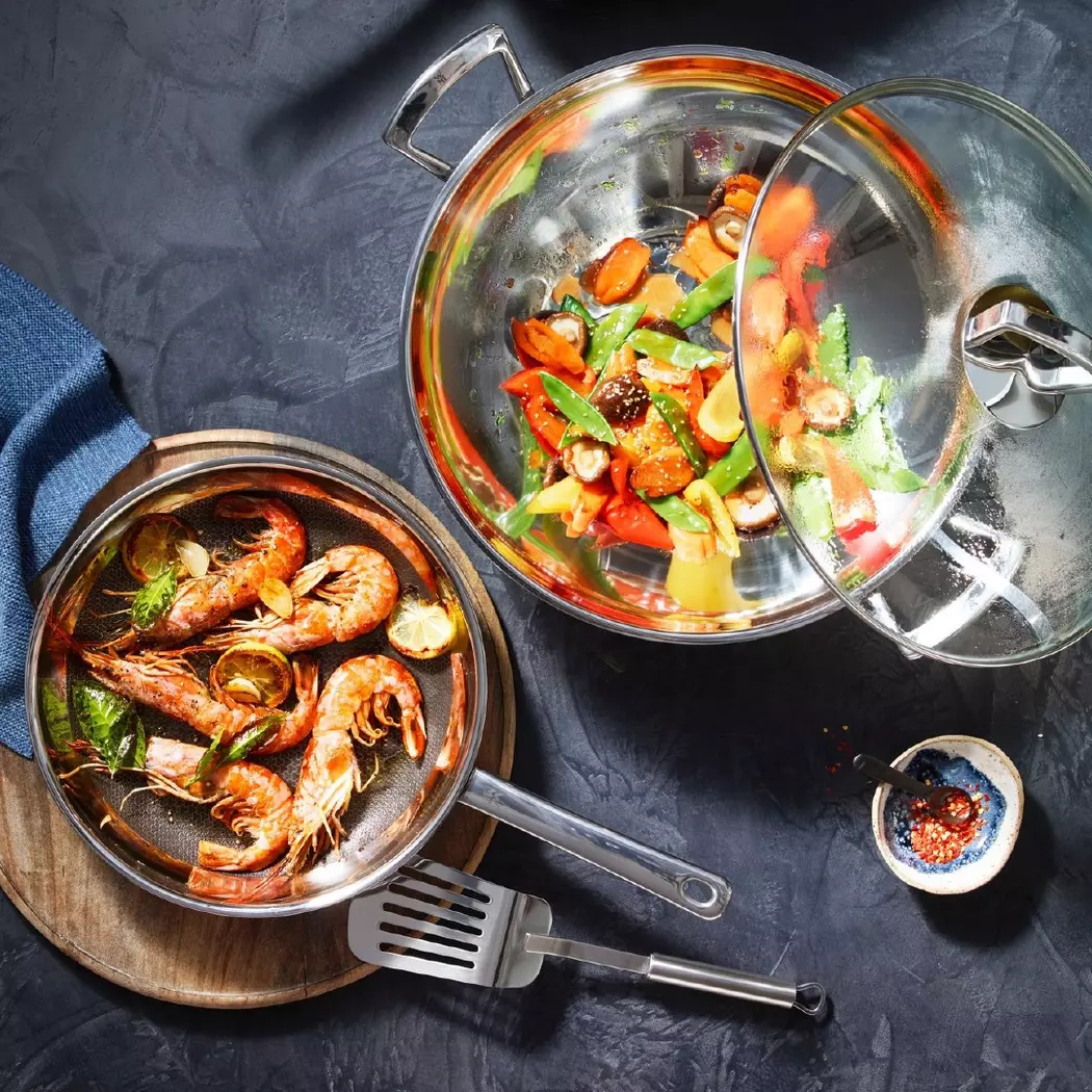 Wok mit Glasdeckel 36 cm
