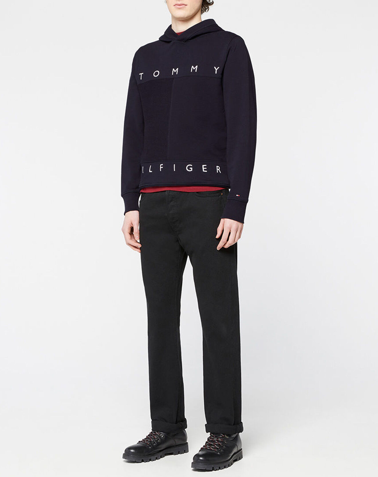 Tommy Hilfiger Sweat à capuche Large Flag bleu marine