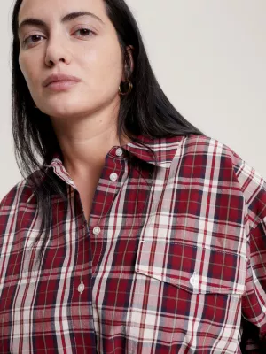 Vestido camisa midi xadrez Curve Relaxed