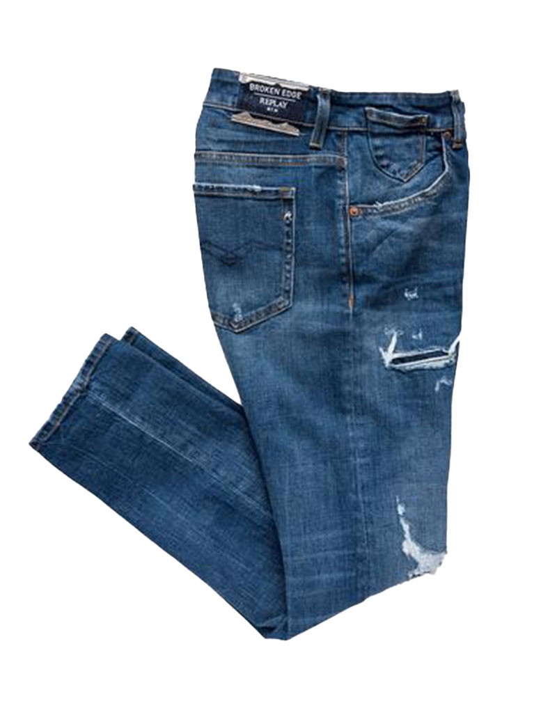 REPLAY PANTALON FEMME SLIM BOYFIT R MARTY MEDIUM BLUE 009