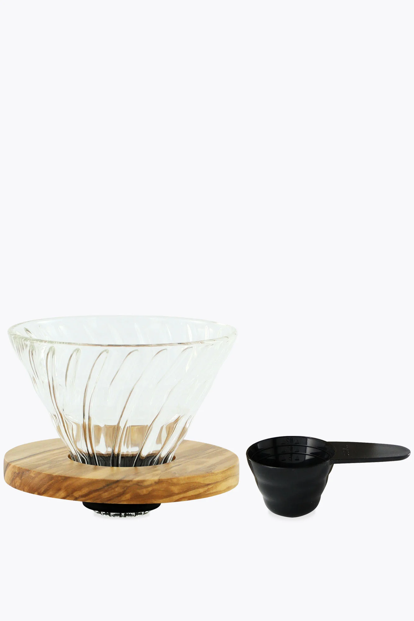 Hario V60 Glass Dripper 02 Olive Wood Kaffeefilter (Handfilter)