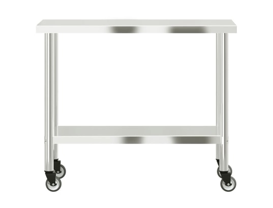 VIDAXL - Mobilier de cuisine Table de travail de cuisine avec roues 110x55x85 cm inox