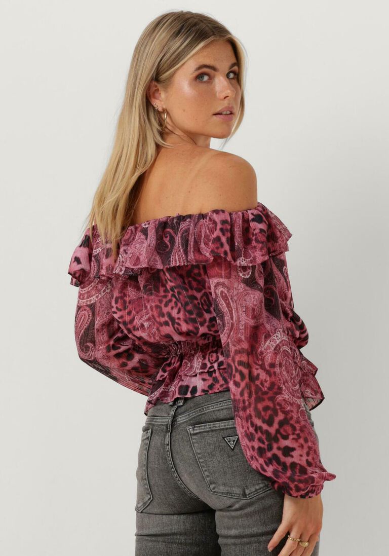 GUESS roze guess blouse off shoulder lucy top