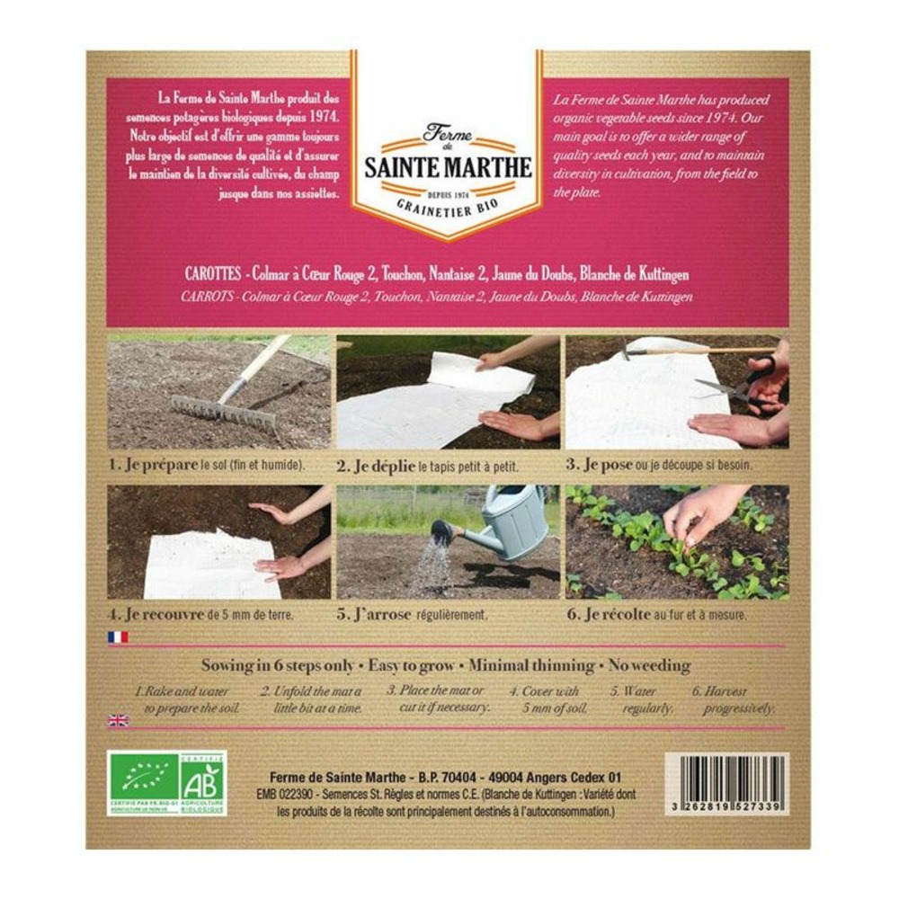 Tapis de graines à semer 1 m x 46 cm - carottes