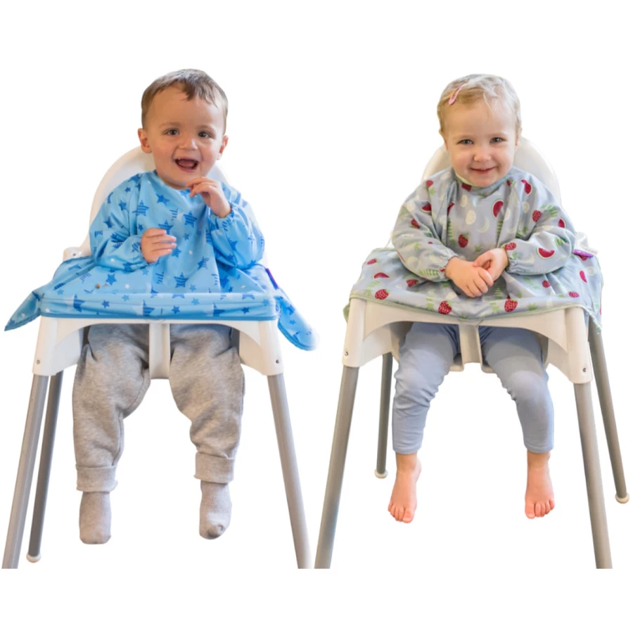TidyTot Lätzchen Tidy Tot Cover & Catch Langarm Lätzchen Doppelpack SterneFrüchte