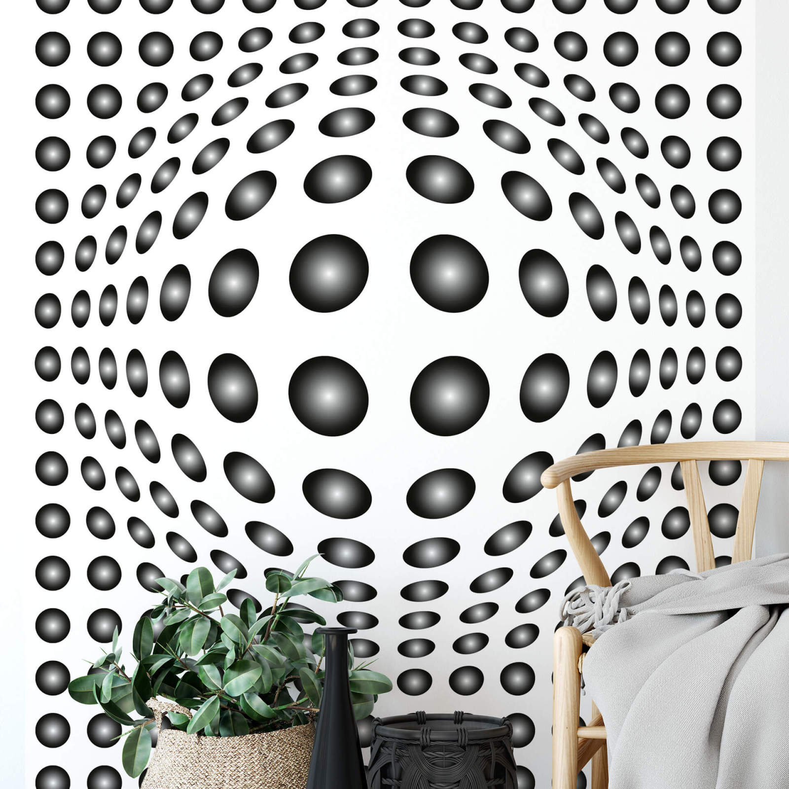 Fototapete DESIGNWALLS 2.0 - schwarz-weiß - 3D-Art - 2,6 Meter