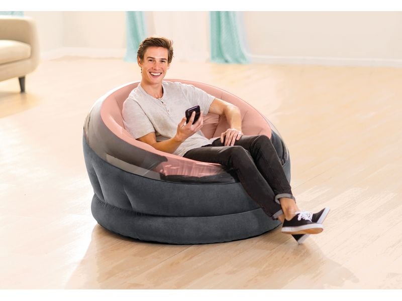 Intex Aufblasbarer Sessel Empire 112 x 109 cm, Rosa, Schwar Bequemer Luftsessel