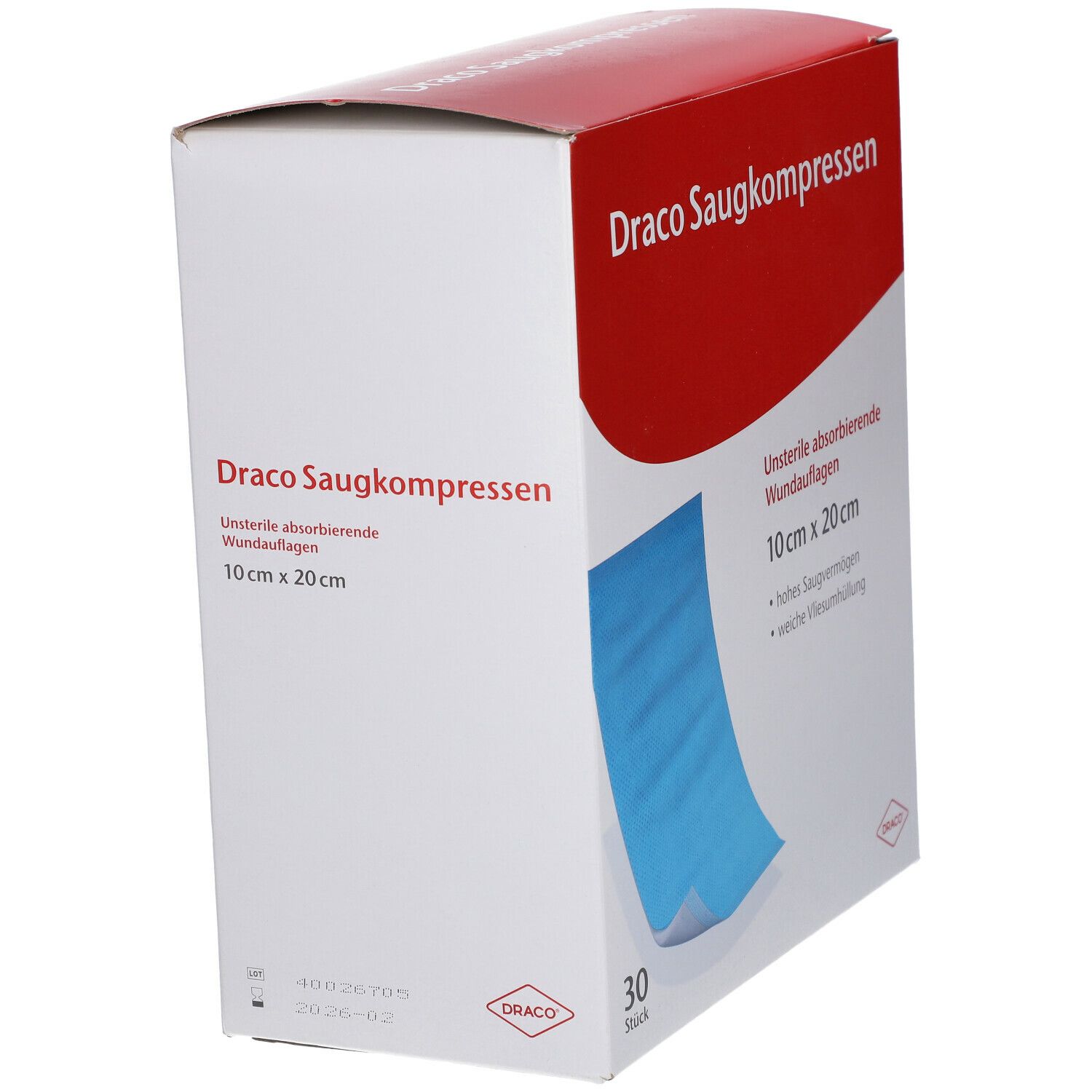 Draco Saugkompressen 10 x 20 cm unsteril