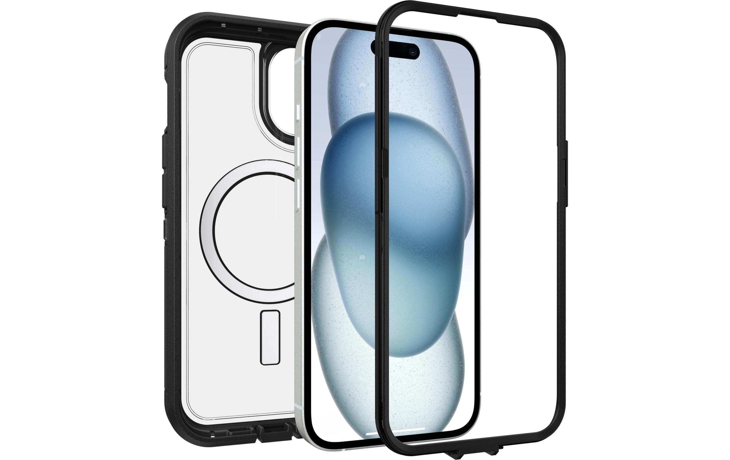Back Cover Defender XT Schwarz/TransparentSchutzhülle für das Apple iPhone 13/iPhone 14/iPhone 15/iPhone 16e mit MagSafe Lademöglichkeit