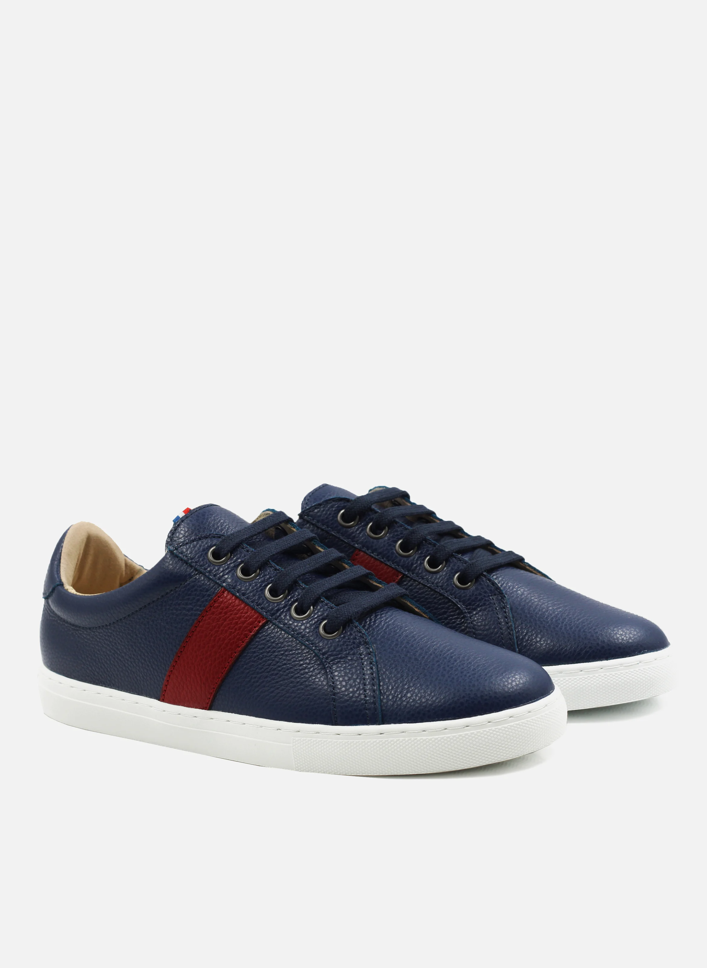 Baskets mif cuir grainé | Bleu