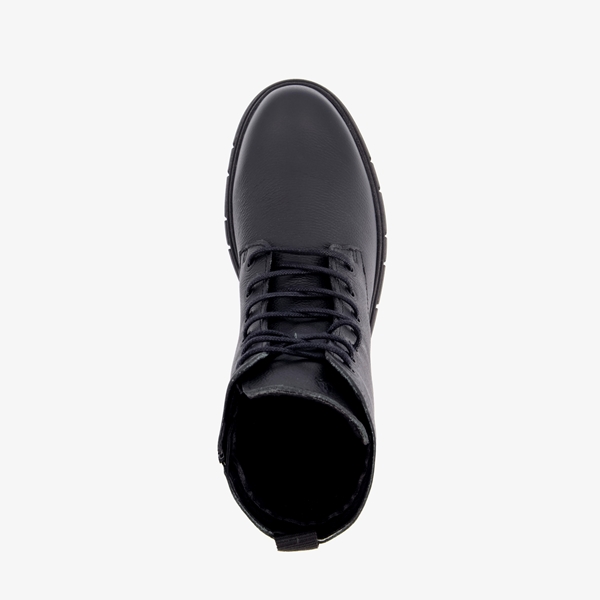 Hush Puppies leren veterboots zwart
