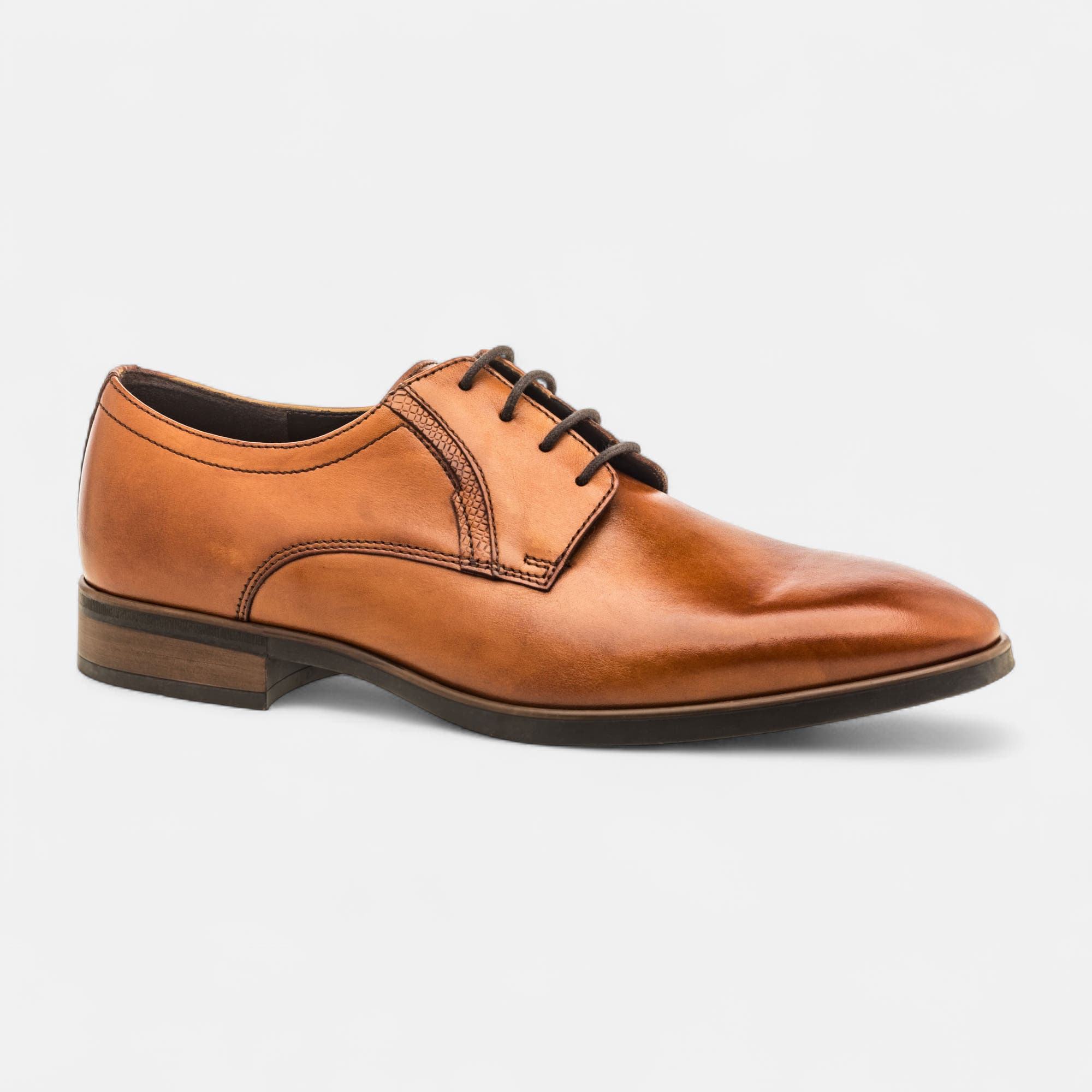 Derbies Homme en cuir cognac
