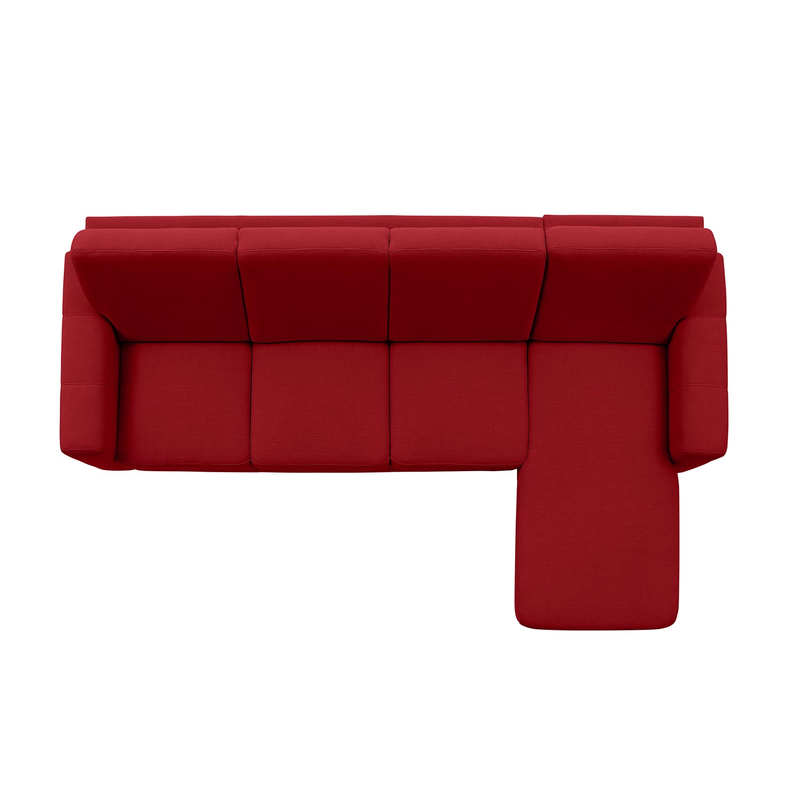 polsterpower Ecksofa - Miro bordeaux - Basismodell - Recamiere rechts
