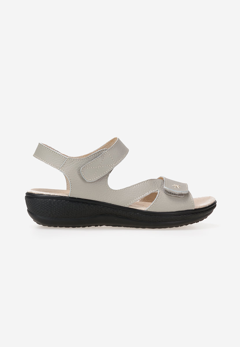 Sandales en cuir femme grise Cruella
