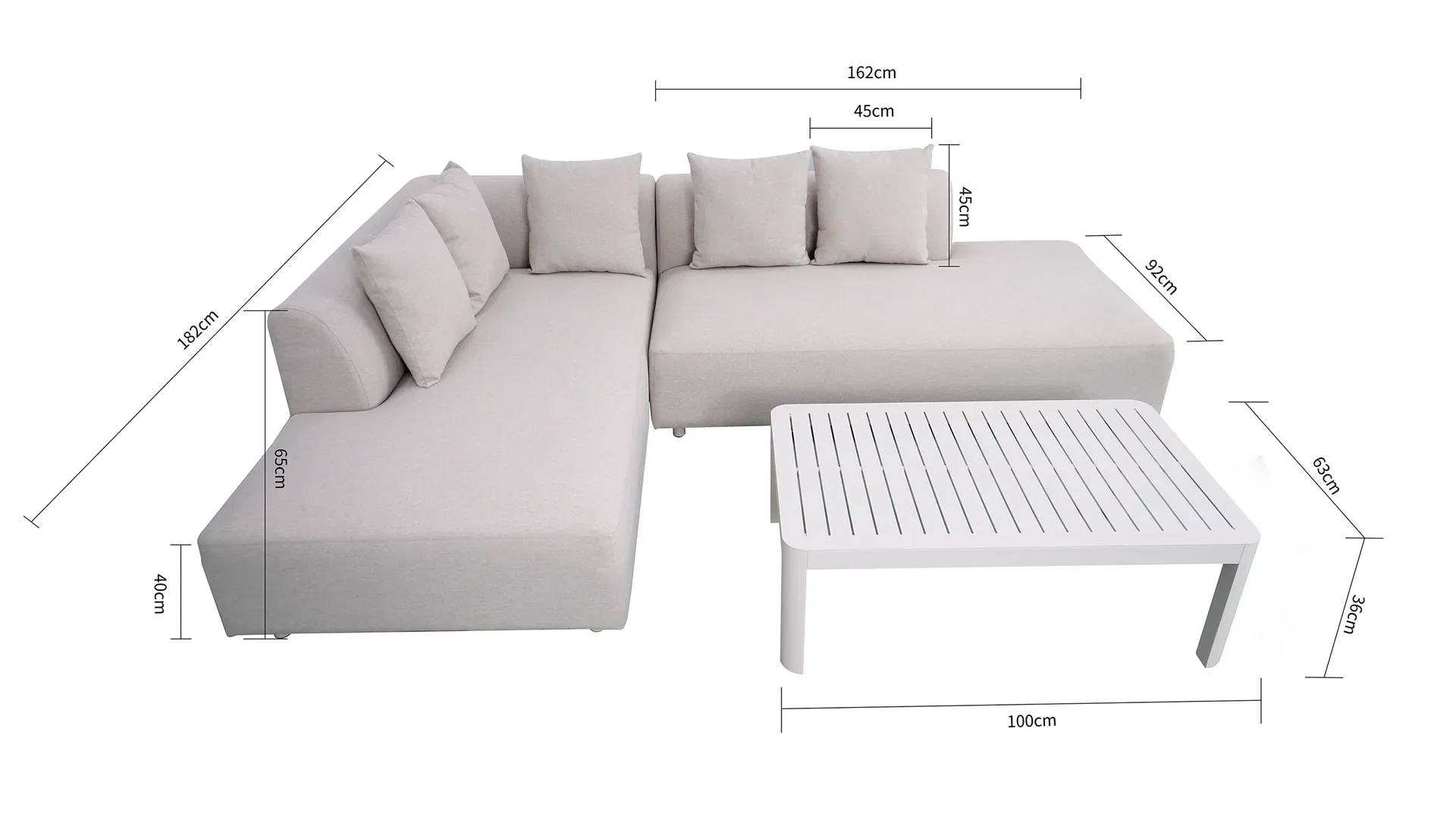 Sofasett Vik 5 sitteplasser