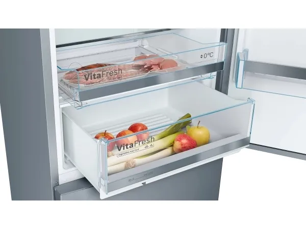 Bosch Serie | 6 KGE49AICA - Køleskab/fryser - bund-fryser - bredde: 70 cm - dybde: 65 cm - højde: 201 cm - 419 liter - Klasse C - rustfrit stål