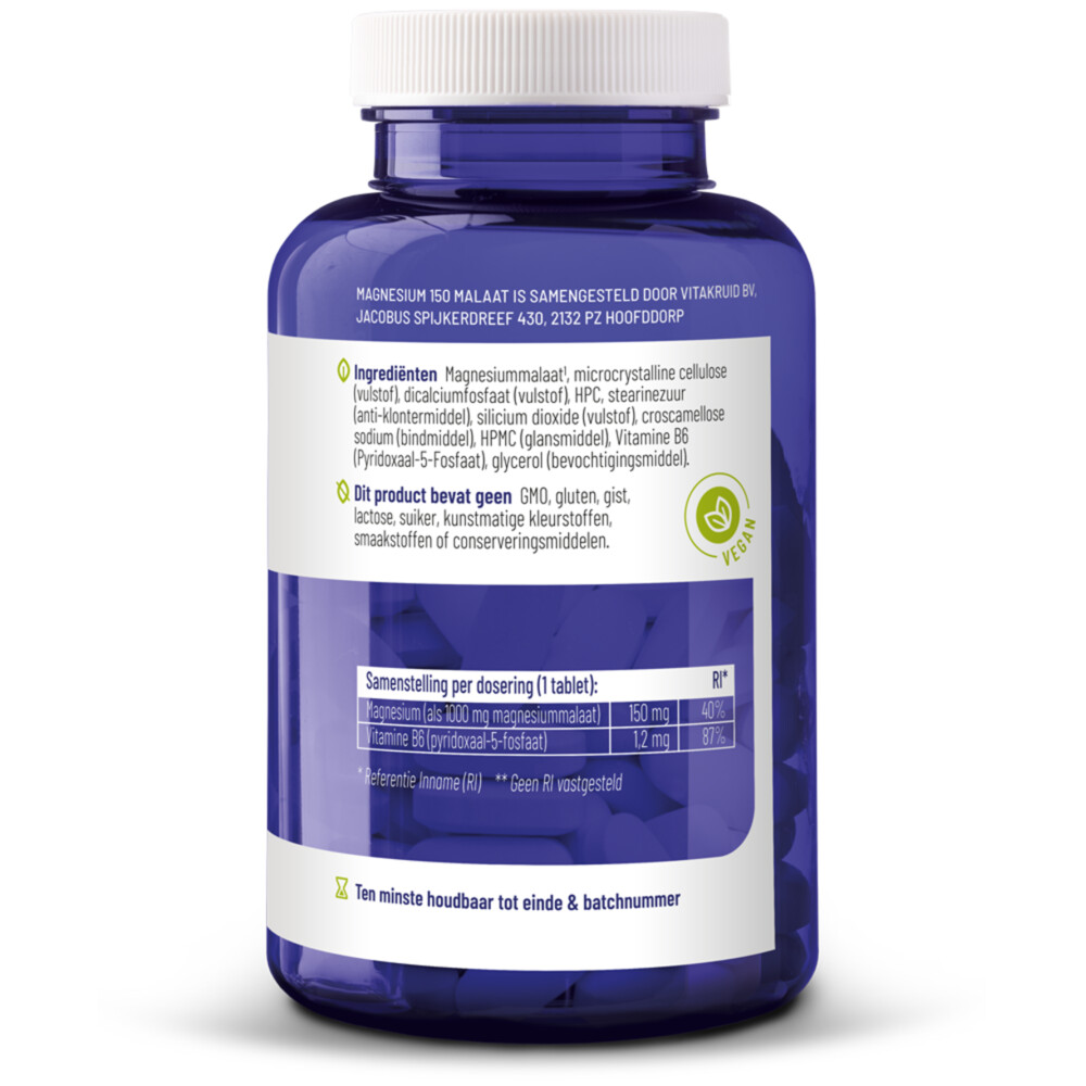 Vitakruid Magnesium Malaat 150 90 tabletten