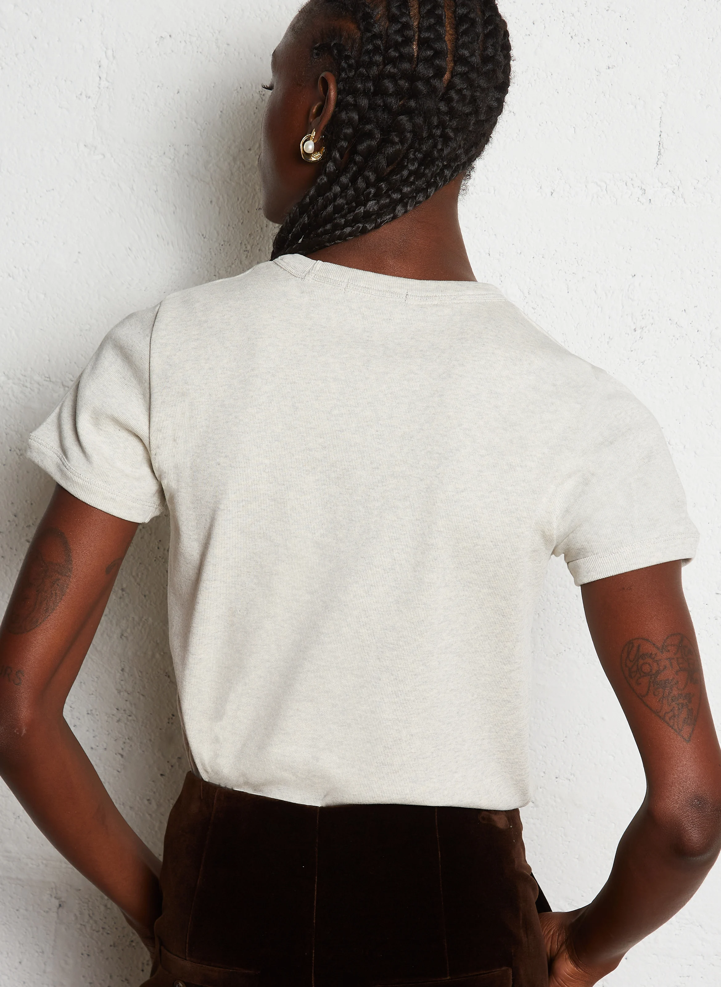 ARISTIDE - Tee-shirt droit col rond en coton bio | Gris