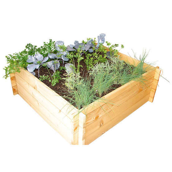 Carré potager en bois massif certifié FSC® - L.100 x l.100 x H.40cm