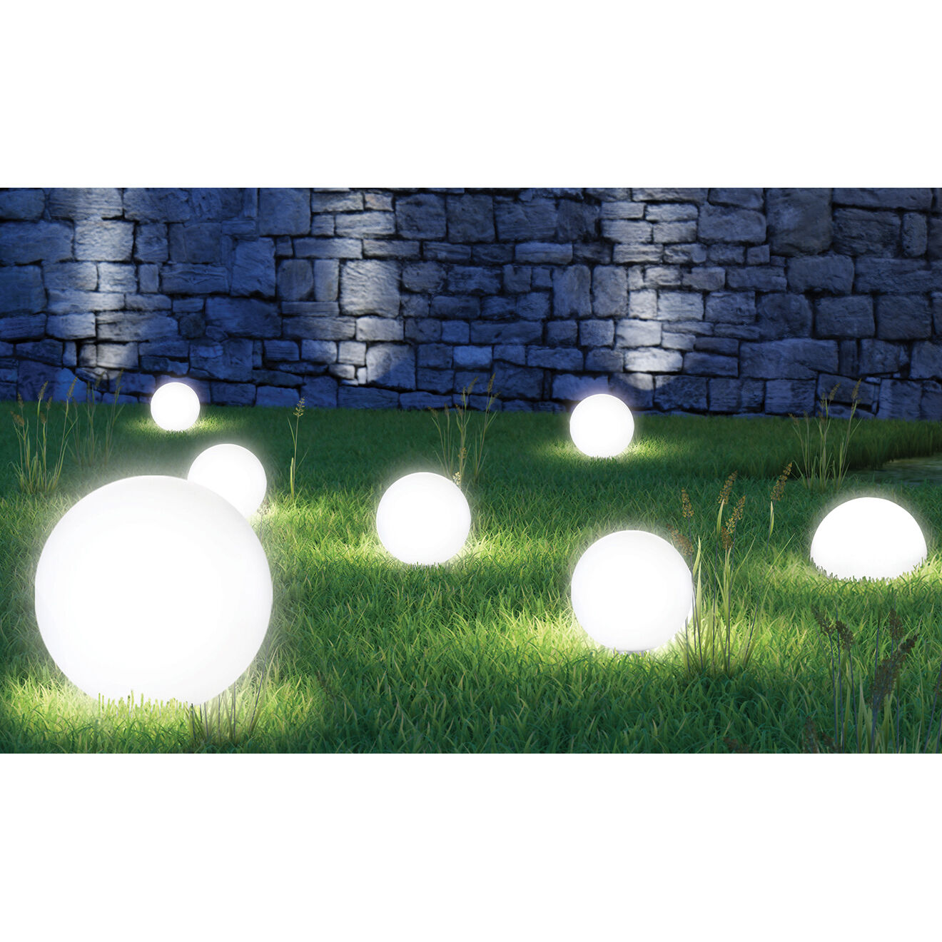 Pratik Garden 2 Lampes Solaires Comète Inox/blanc - D.15 cm