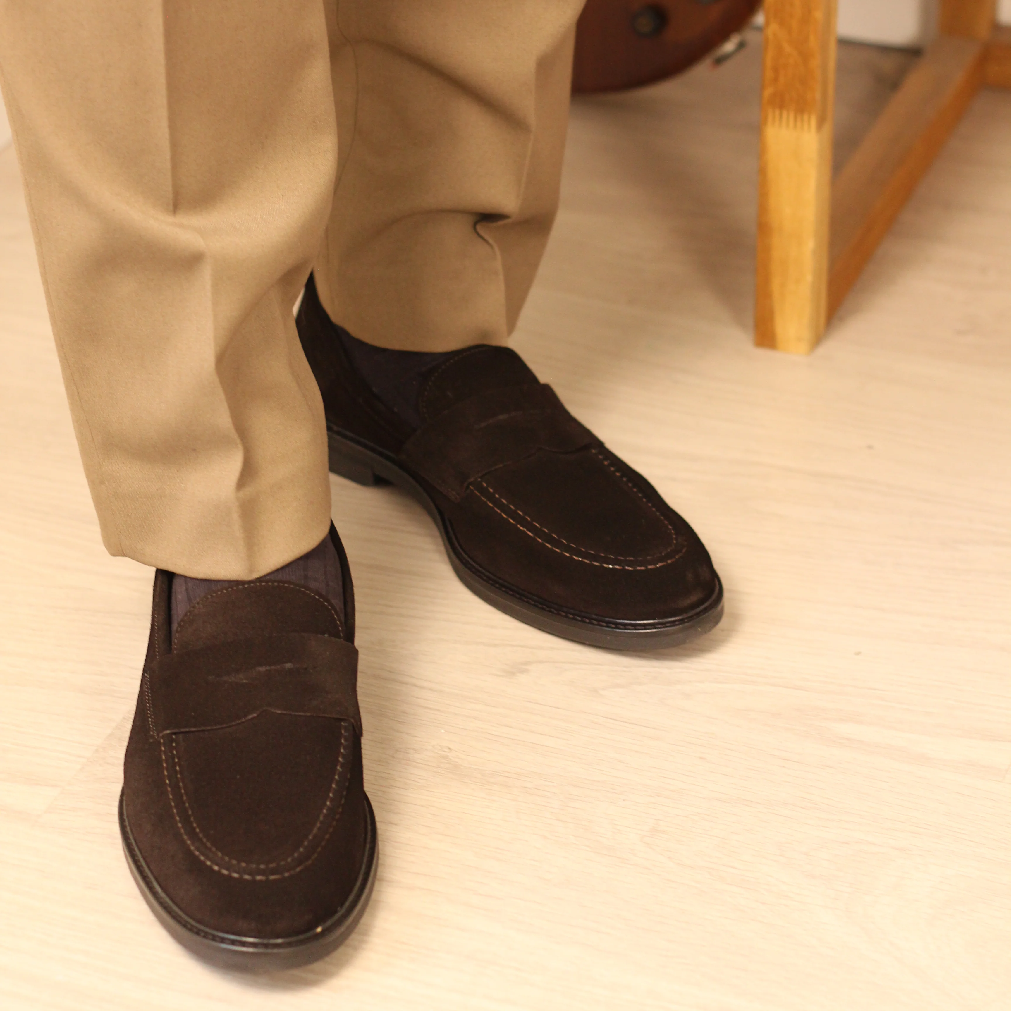 Mayo-Mocassin en Velours marron